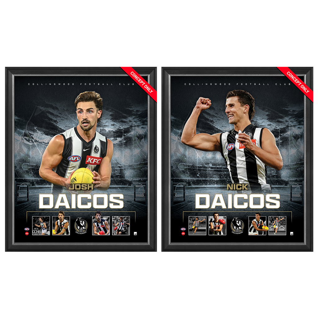 Collingwood Package Official Licensed Afl Prints Framed Josh Daicos & Nick Daicos - 5144