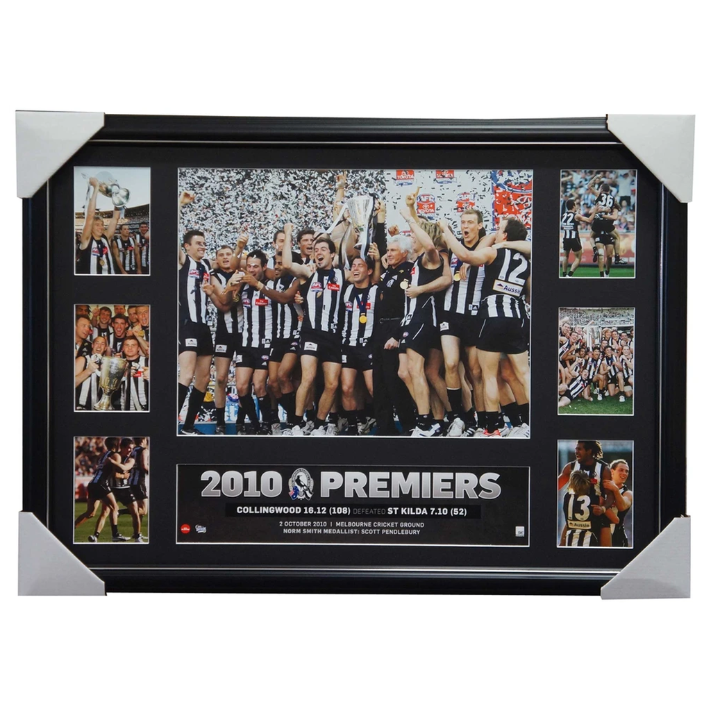 Collingwood 2010 Afl Premiership Glory Official Afl Photo Collage Framed Swan - 2847