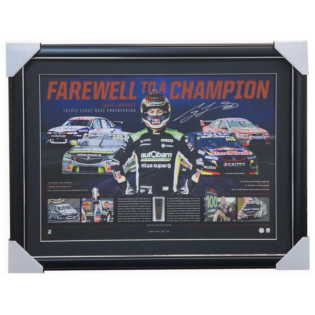 Craig Lowndes Signed Official Triple Eight "Farewell to a Legend" Signed Print Framed in Stock - 3525