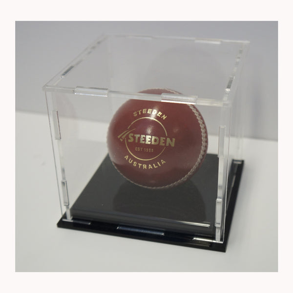 Black Base Acrylic Case for Cricket Ball Display Case New 2420 HT