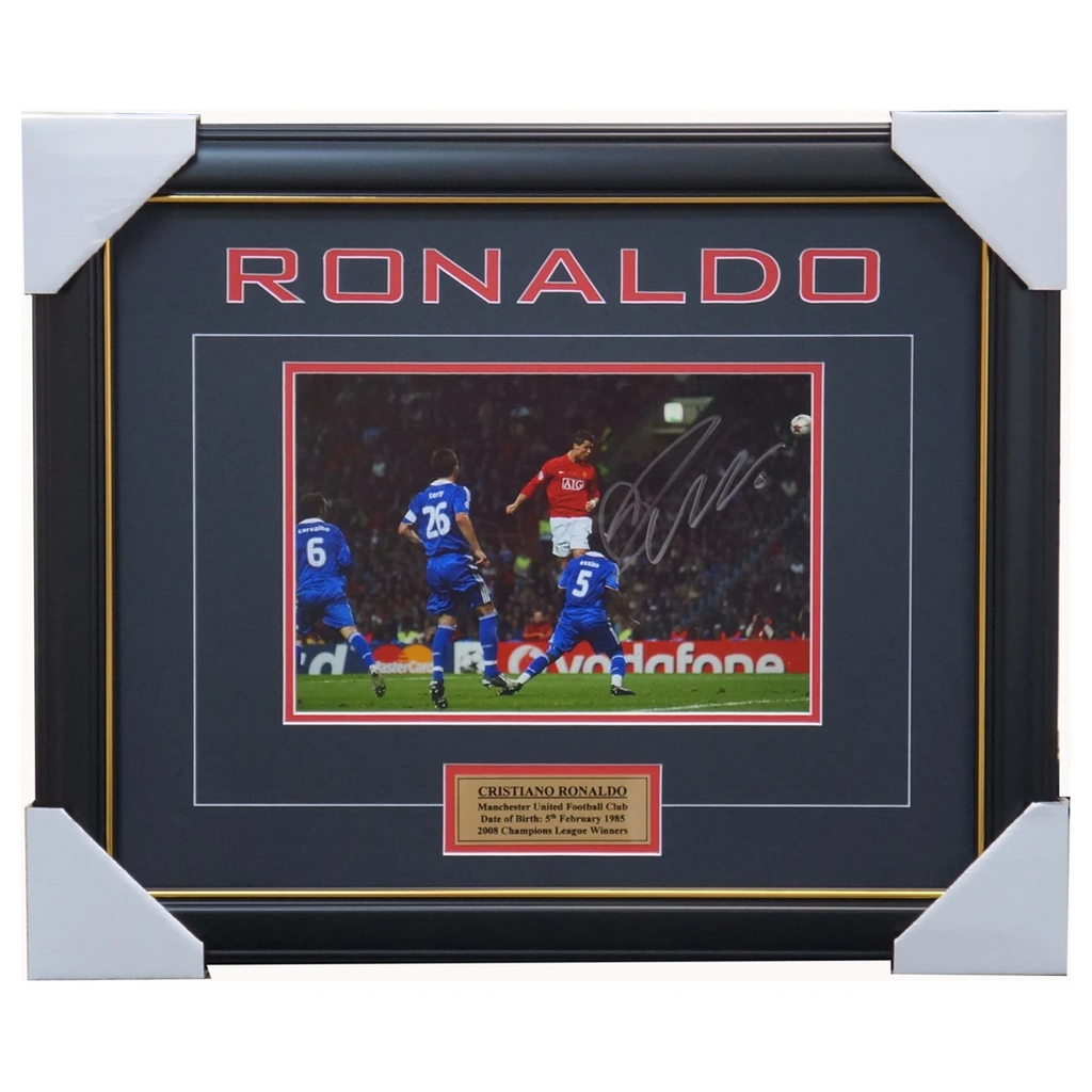 Cristiano Ronaldo Manchester United Hand Signed 2008 Champions League Photo Framed - 3595