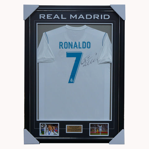 Cristiano Ronaldo Signed 2018 Real Madrid Fc Jersey Framed UEFA Champions + Coa - 3241