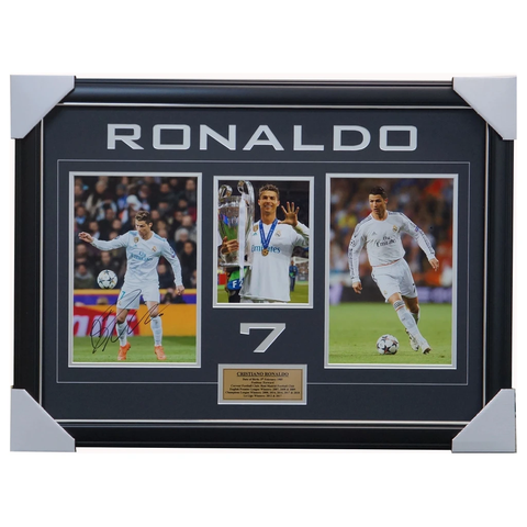 Cristiano Ronaldo Real Madrid Signed Photo Collage Framed - 3194