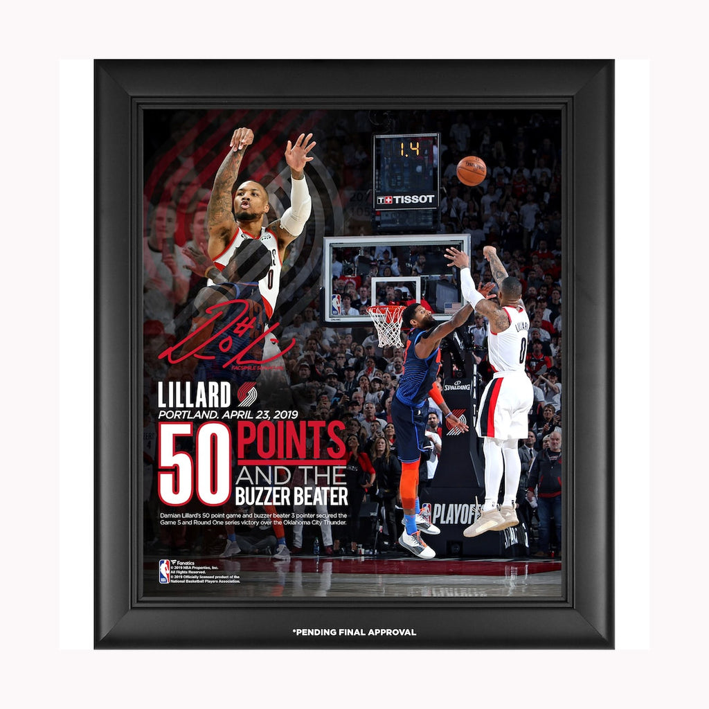 Damian Lillard Portland Trail Blazers Framed 15" x 17" 50-Point Game 5 Series Winning Buzzer Beater Collage - Facsimile Signature Framed - 4962