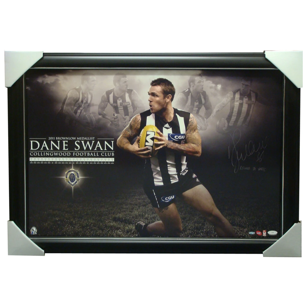 Dane Swan Collingwood 2011 Brownlow L/e Signed Print Framed - 3818 Buy Online Now!!!