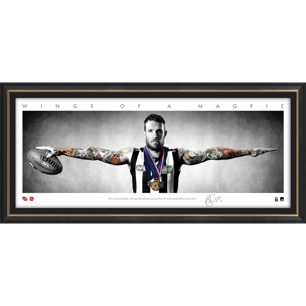 Dane Swan Signed Afl Official Collingwood Mini Wings Print Framed 2011 Brownlow - 3150
