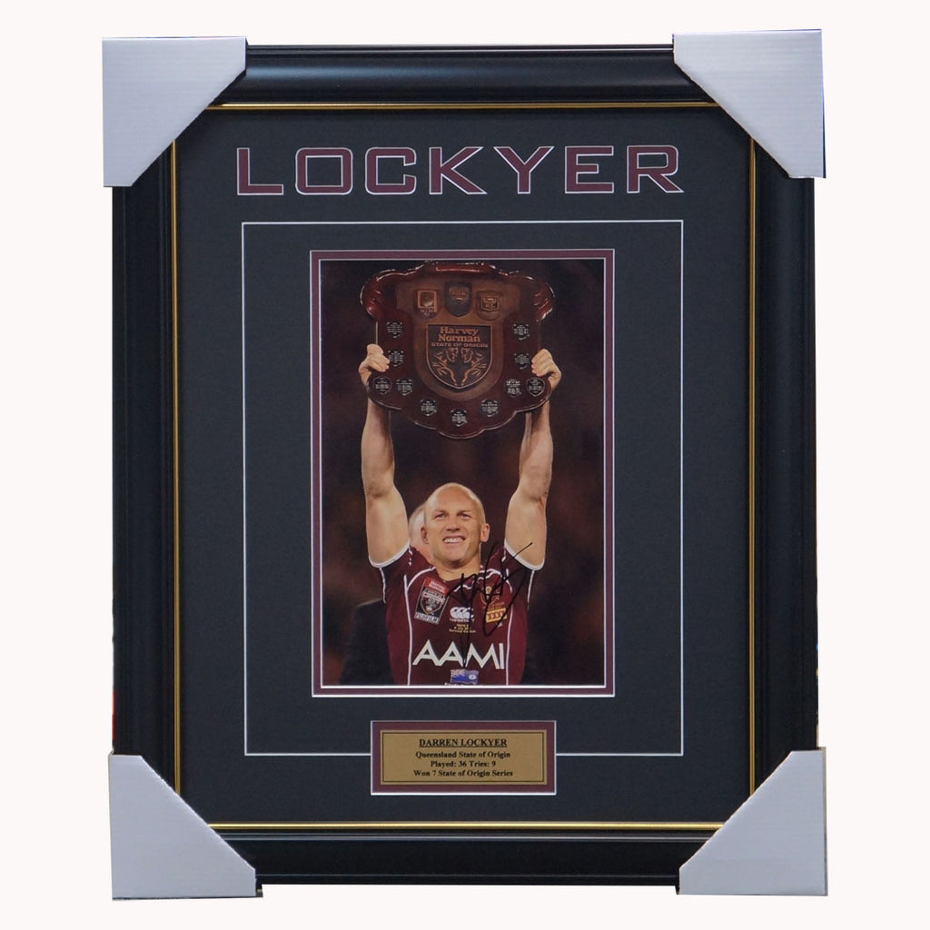 Darren Lockyer Signed Queensland Maroons State of Origin Photo Framed - 3880