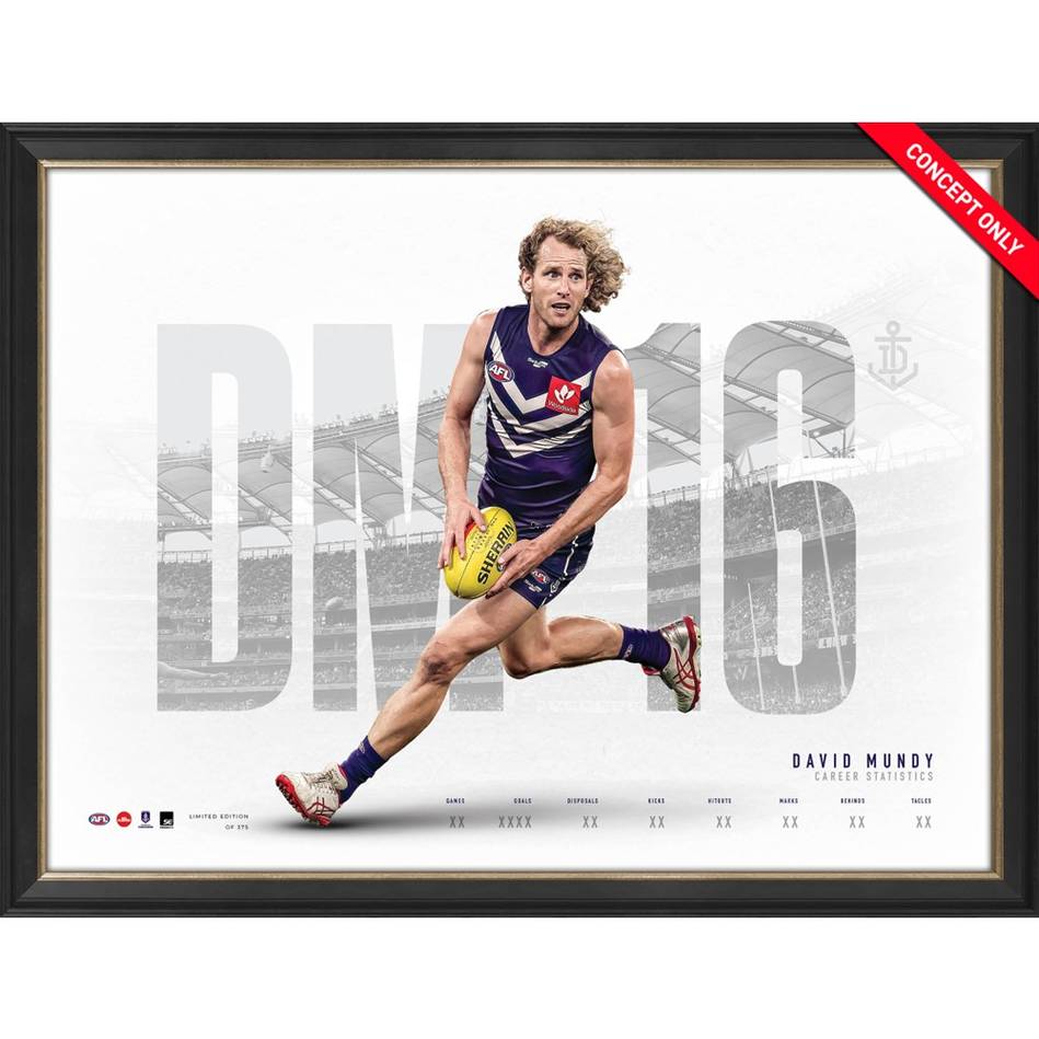 David Mundy Fremantle Dockers Official AFL Retirement Print Framed - 5236