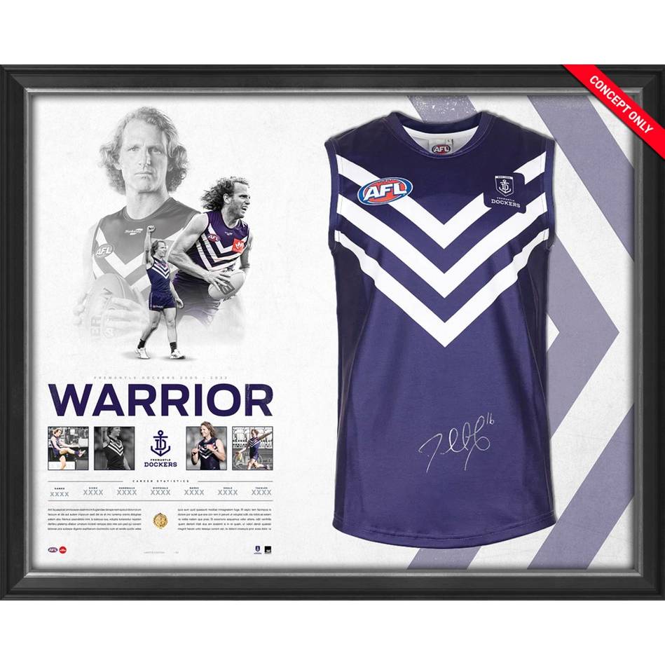 David Mundy Signed Fremantle Dockers Official AFL Retirement Jumper Framed - 5235