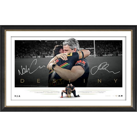 Penrith Panthers 2021 NRL Premiers Dual Signed Ivan & Nathan Cleary Official Icon Series Print Framed - 5001