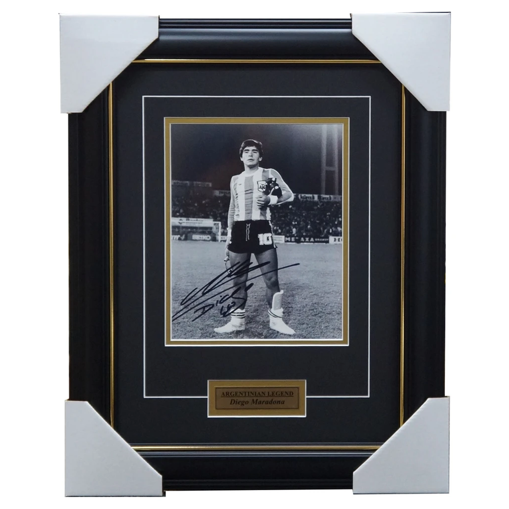 Diego Maradona Legend Signed Photo Framed W/plaque