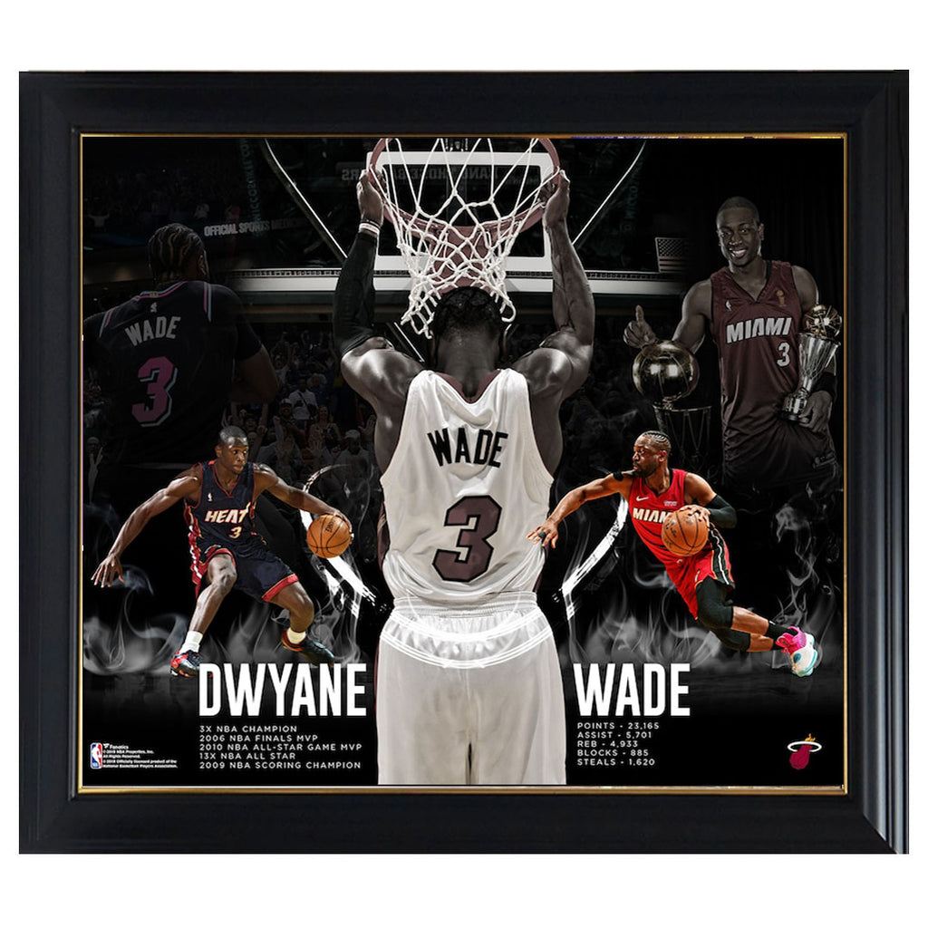 Dwyane Wade Miami Heat Fanatics Authentic Framed 15" x 17" Retirement Collage Frame - 4583