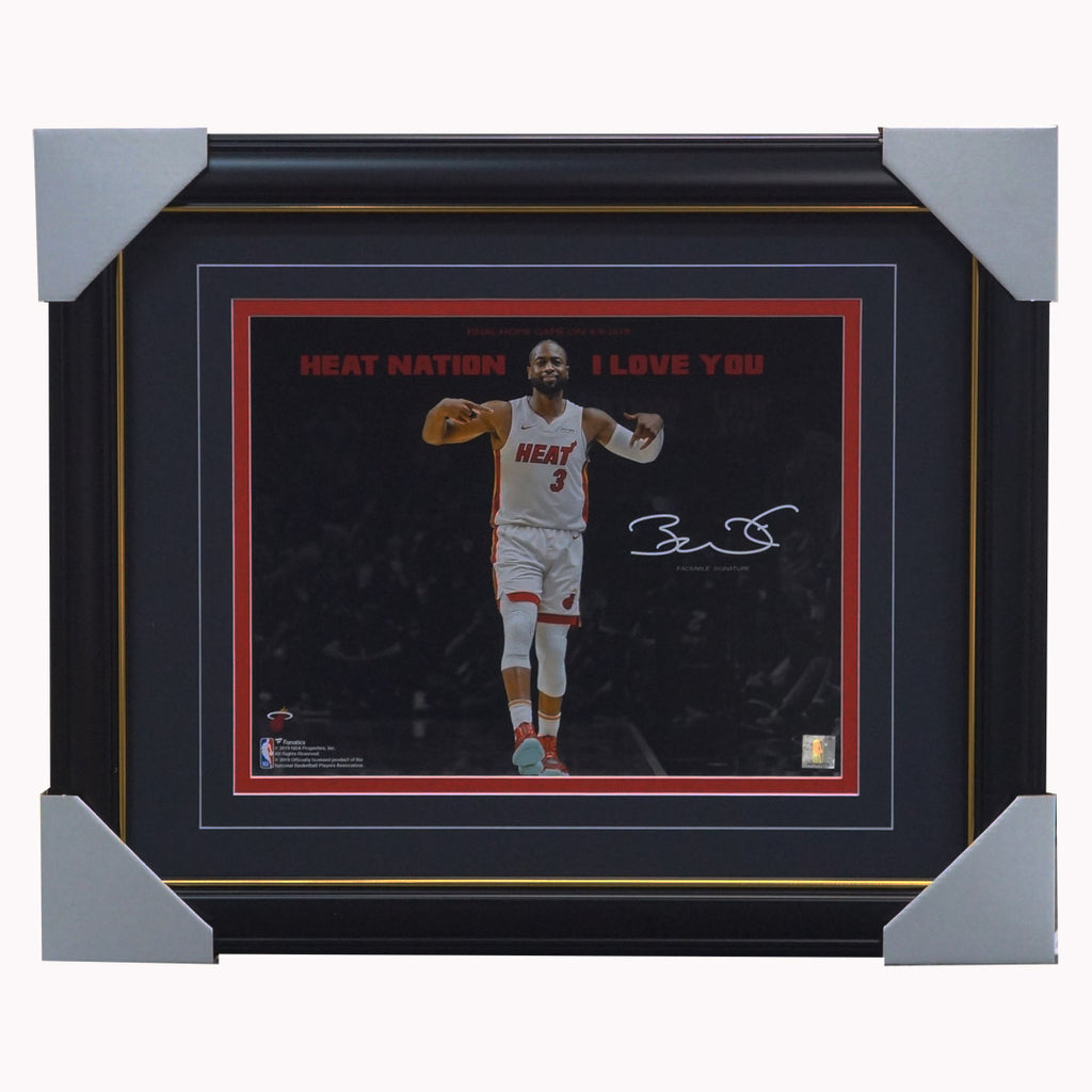 Dwyane Wade Miami Heat Facsimile Signed Official Nba Print Framed - 4422