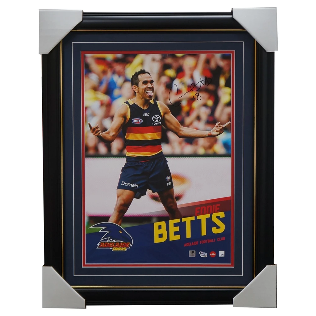 Eddie Betts Signed Adelaide Crows Official Afl Vertiramic Print Framed - 3116