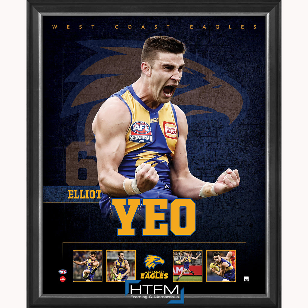 Elliot Yeo West Coast Eagles Football Club Official Licensed Afl Print Framed 2018 Afl Premiers - 3710