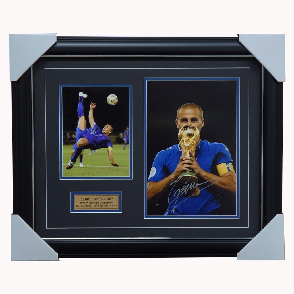 Fabio Cannavaro Italian 2006 World Cup Champions Signed Photo Framed - 5314