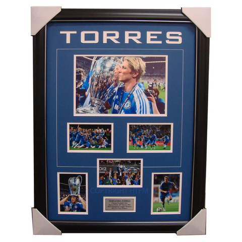 Fernando Torres Chelsea Signed Champions League Collage Framed - 1652