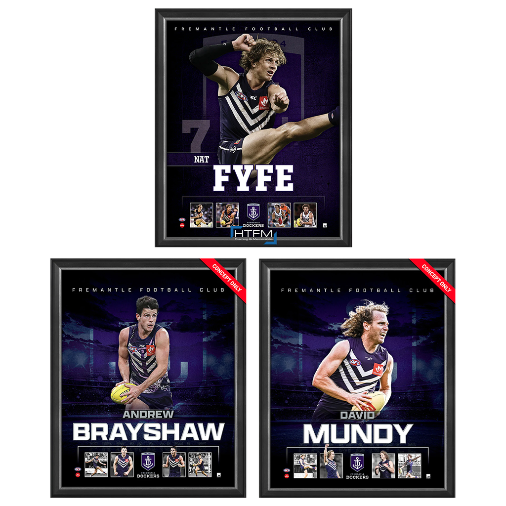 Fremantle Package Official Licensed Afl Prints Framed Fyfe Brayshaw Mundy - 5219