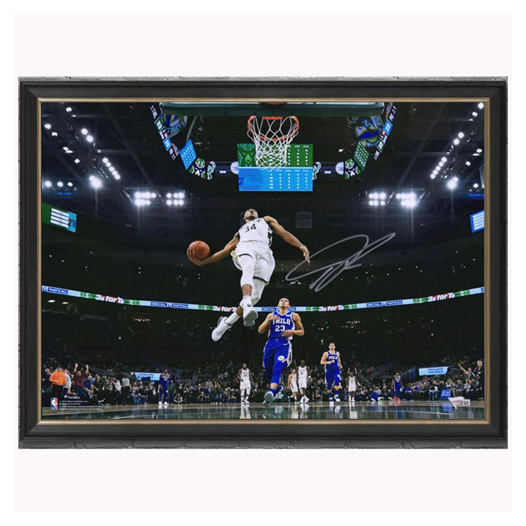 Giannis Antetokounmpo Milwaukee Bucks Signed Official Nba Photo Framed Fanatics - 3983
