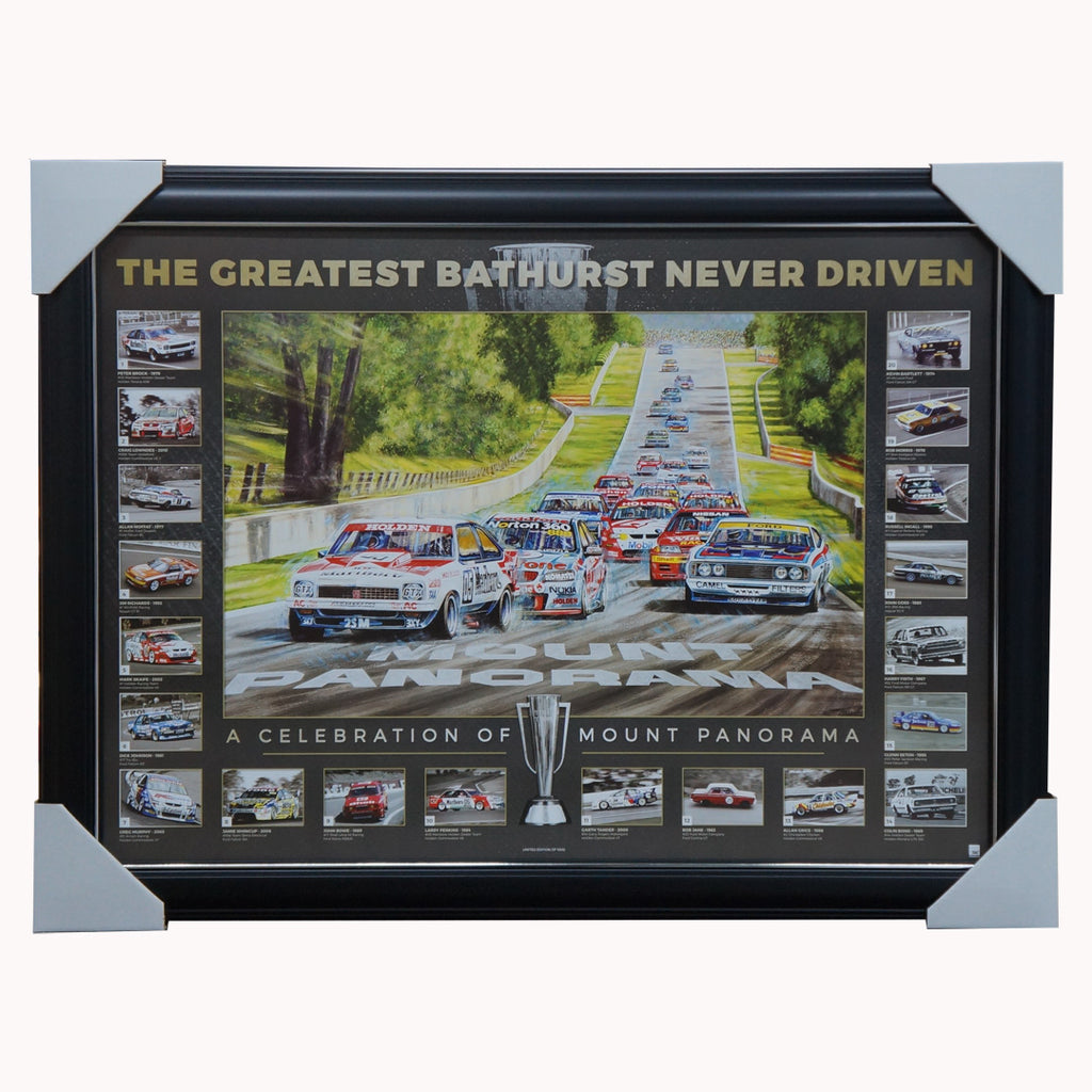 Bathurst The Greatest Bathurst Never Driven Official Print Framed - 3593 Express Post