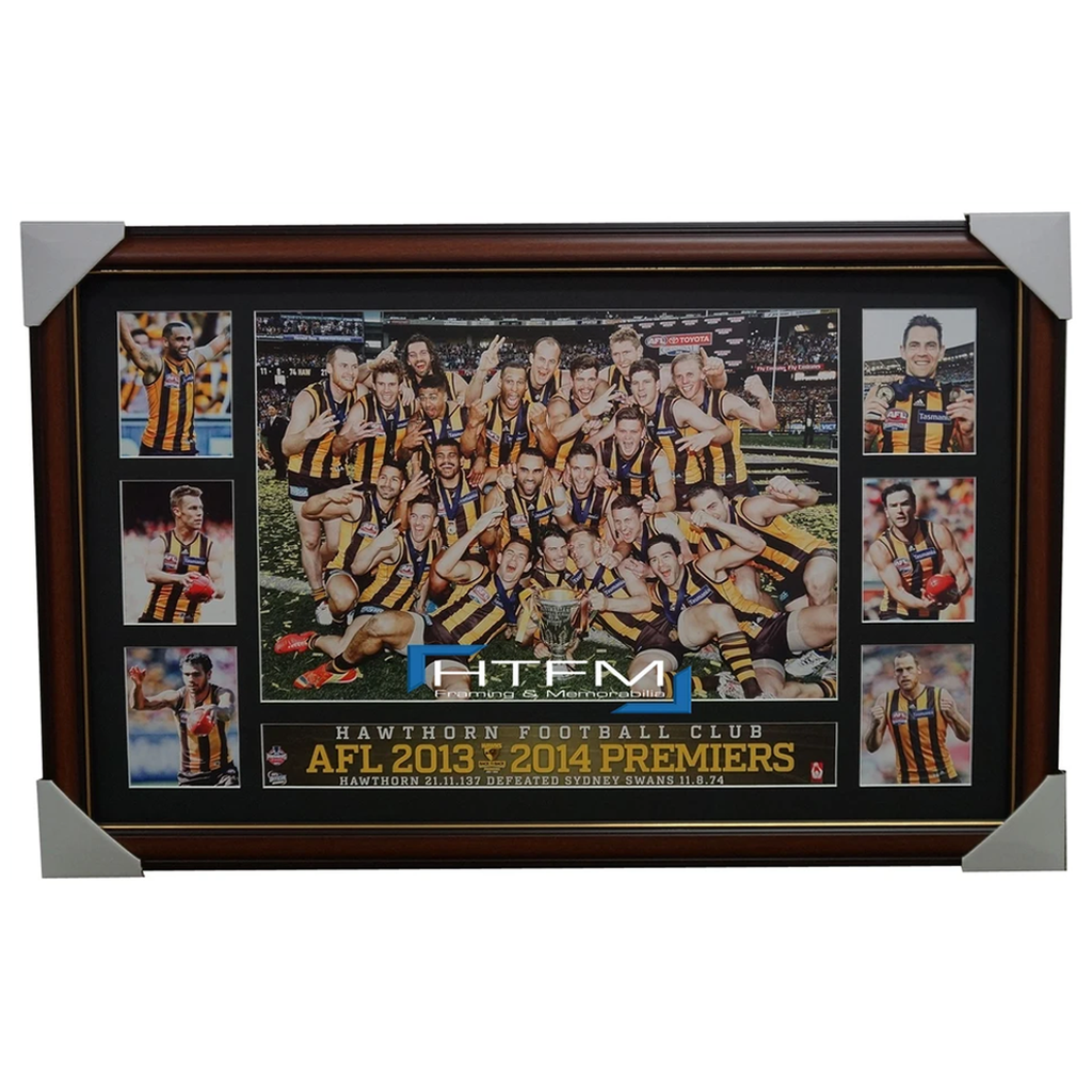 Hawthorn 2014 Afl Premiers Photo Collage Framed Afl Approved Back to Back Hodge - 1965