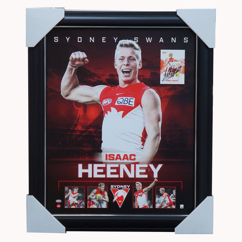 Isaac Heeney Sydney Swan Official Licensed AFL Print Framed + Signed Card - 5270