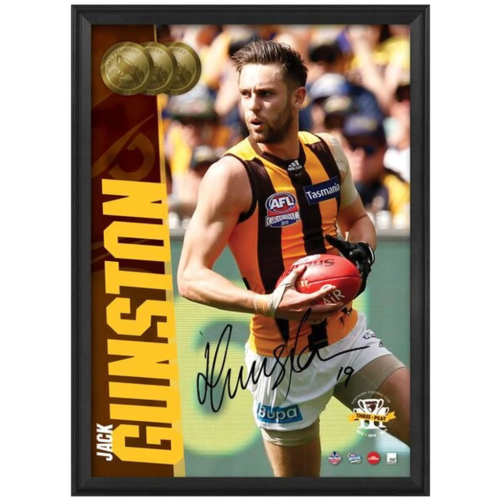 Jack Gunston Signed 2015 Premiers Hawthorn Afl Official Photo Framed Aflpa - 2578