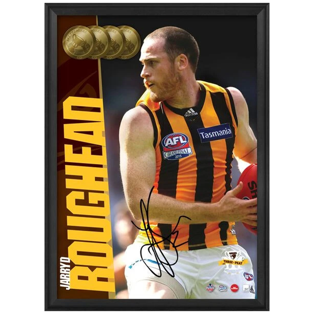 Jarryd Roughead Signed 2015 Premiers Hawthorn Afl Official Photo Framed Aflpa - 2579
