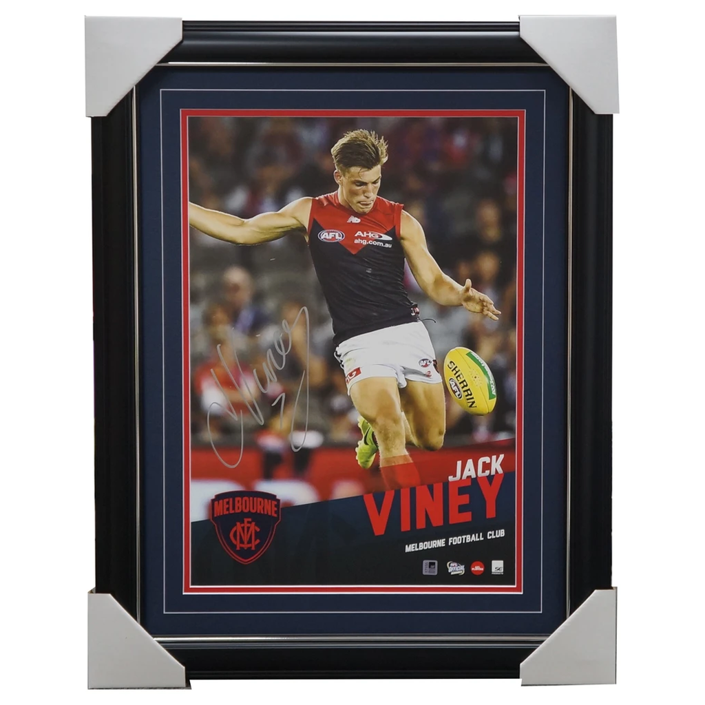 Jack Viney Signed Melbourne Demons Official Afl Vertiramic Print Framed Aflpa - 3132