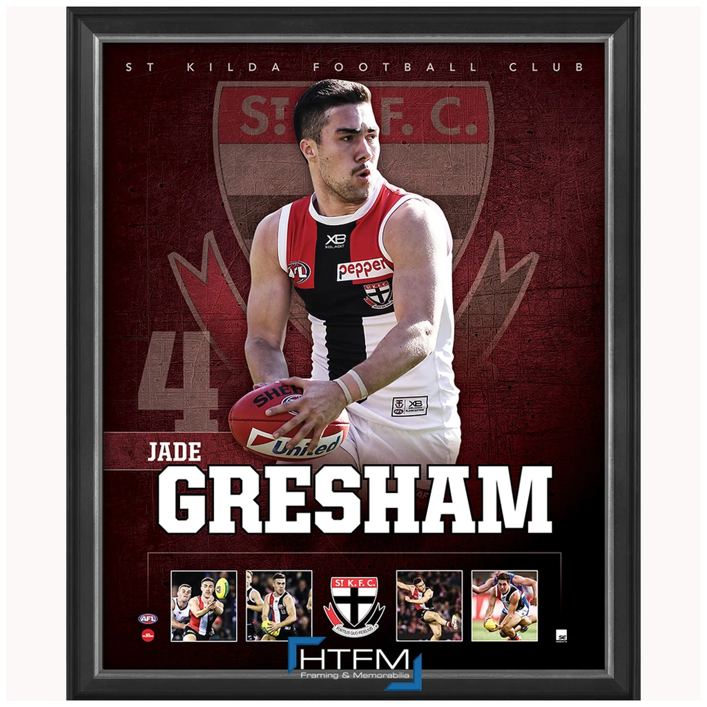 Jade Gresham St Kilda F.c. Official Licensed Afl Print Framed New - 3715