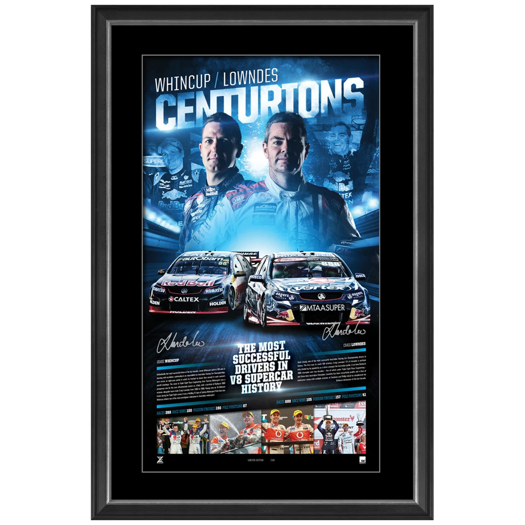 Jamie Whincup & Craig Lowndes Signed Centurions Triple 888 V8 Supercars Litho Framed - 2939