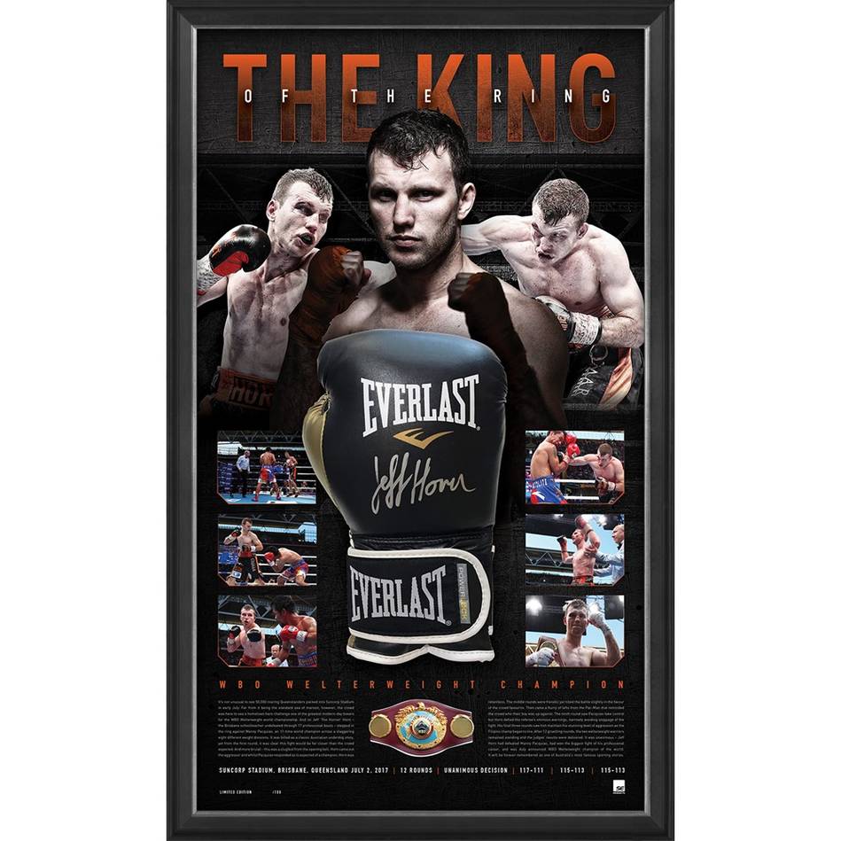 Jeff Horn Signed Official Boxing Glove Box Framed "The King of the Ring" - 4459
