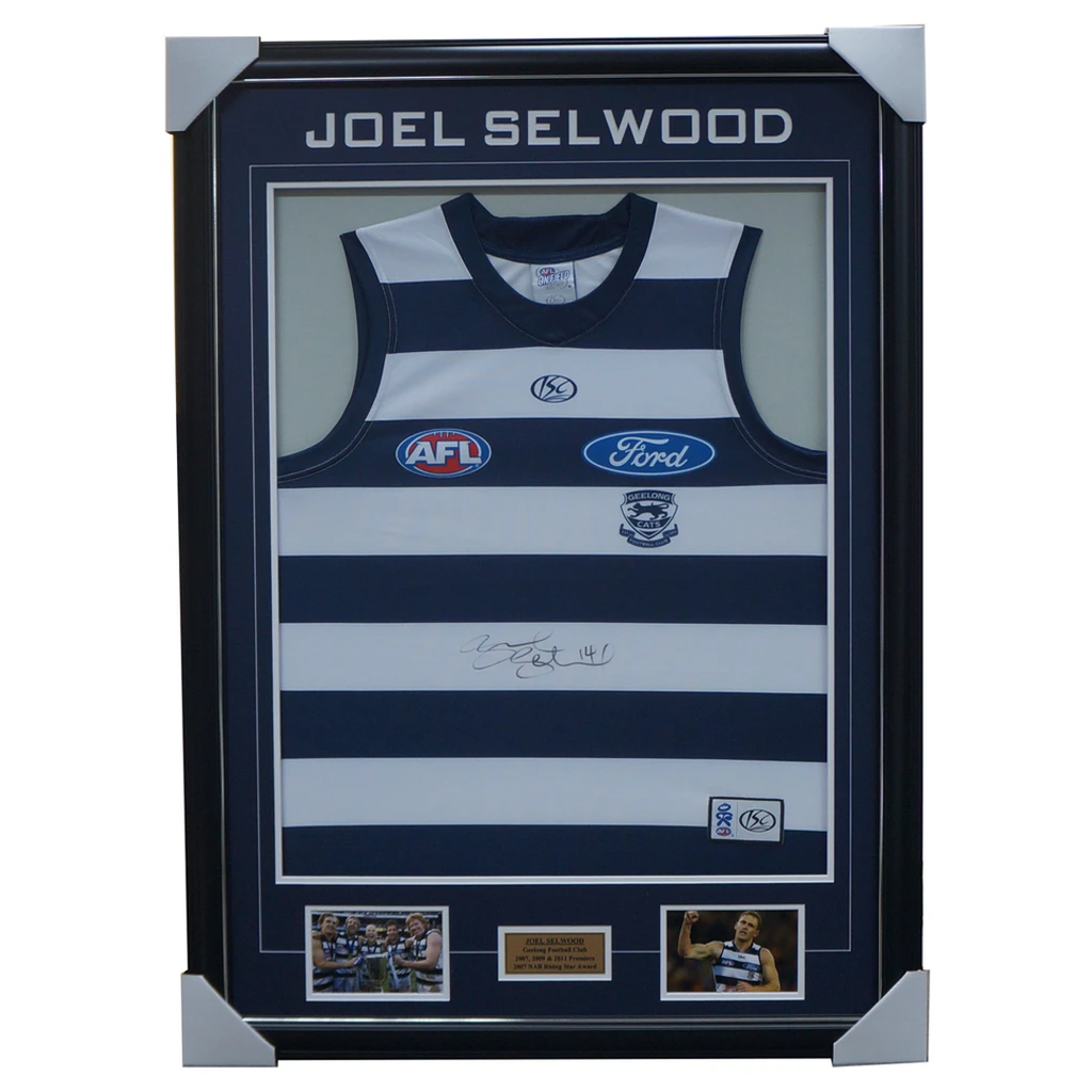 Joel Selwood Geelong 2011 L/e Premiers Jumper Signed With Cards Framed - 2072