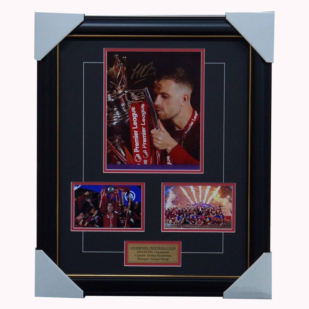 Jordan Henderson Signed Liverpool Champions Collage Framed - 3978