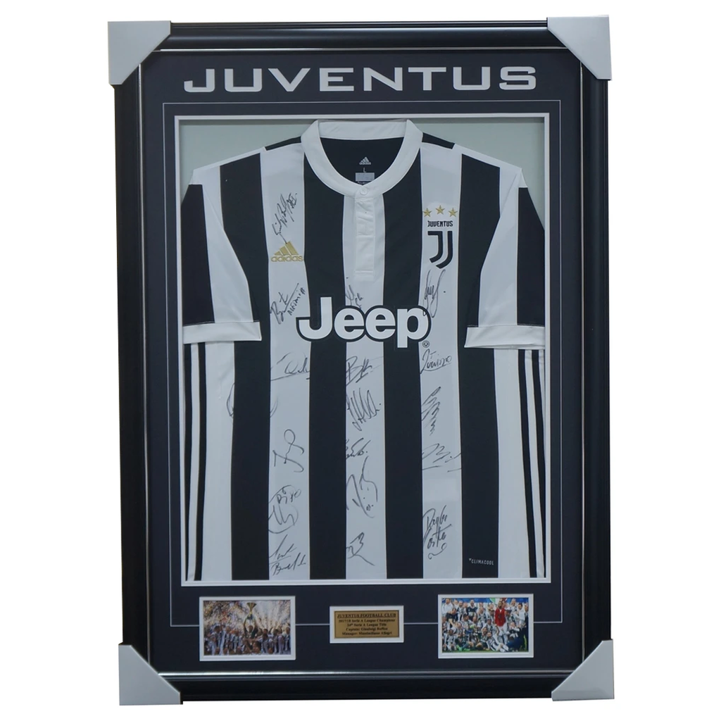 Juventus 2017/18 Signed Serie a Champions Team Jersey Framed Buffon Dybala Higuain + Coa - 3418