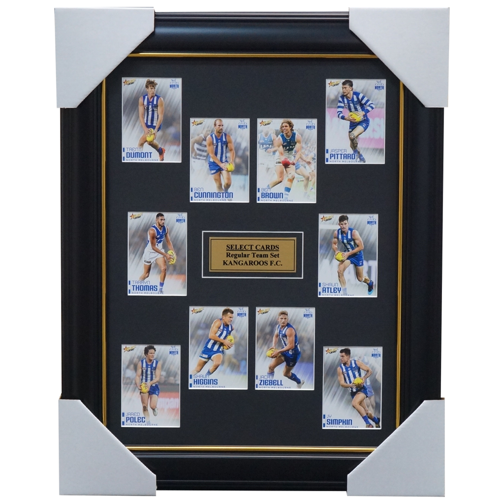 Kangaroos 2020 Afl Select Team Card Set Framed Higgins Ziebell Brown - 4009