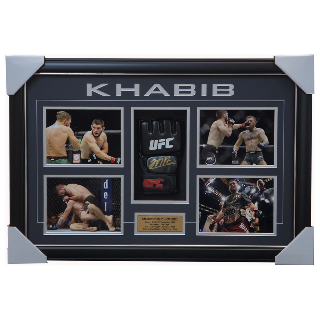 Khabib Nurmagomedov Signed Ufc Glove Box Framed With Photos - Ufc Champion + Coa - 1902