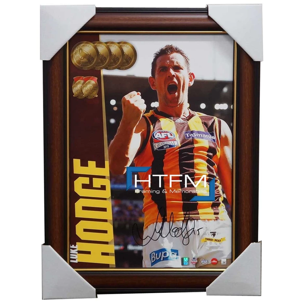 Luke Hodge Signed 2015 Premiers Afl Official Photo Framed Norm Smith Medallist - 2573
