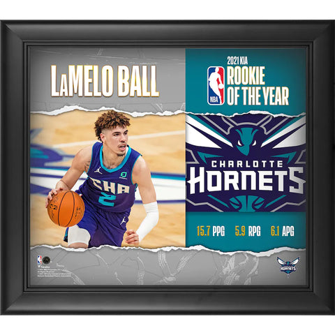 LaMelo Ball Charlotte Hornets NBA Framed 2021 Kia Rookie of the Year Collage - 4849