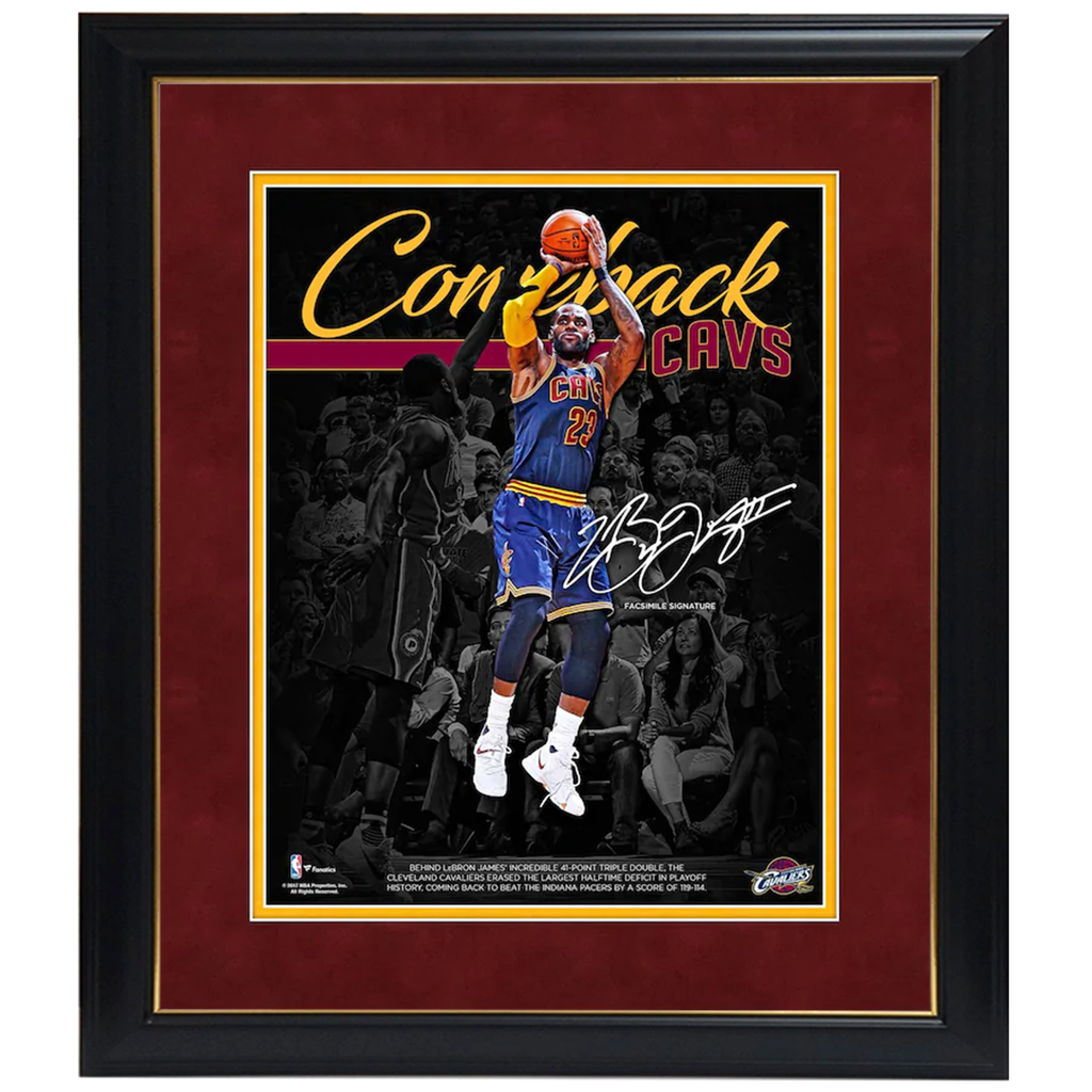 Lebron James Cleveland Cavaliers Facsimile Signed Official Nba Print Framed - 4407