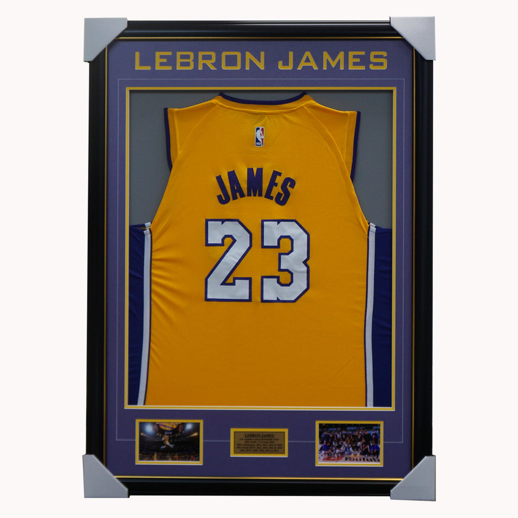 Lebron James Los Angeles Lakers 2020 Jersey Framed With Photos Nba Champions - 4547