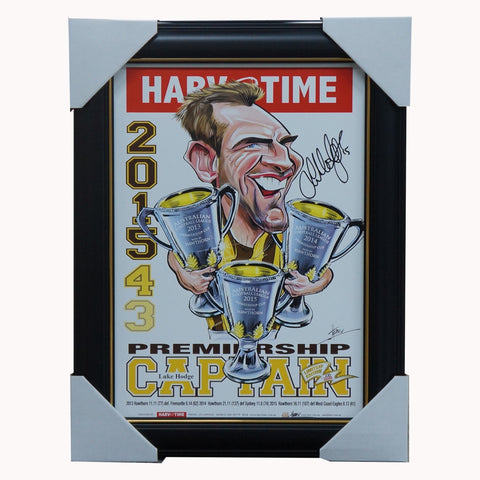 Luke Hodge Signed Hawthorn Premiership Captain Harv Time L/E Print Framed - 5336