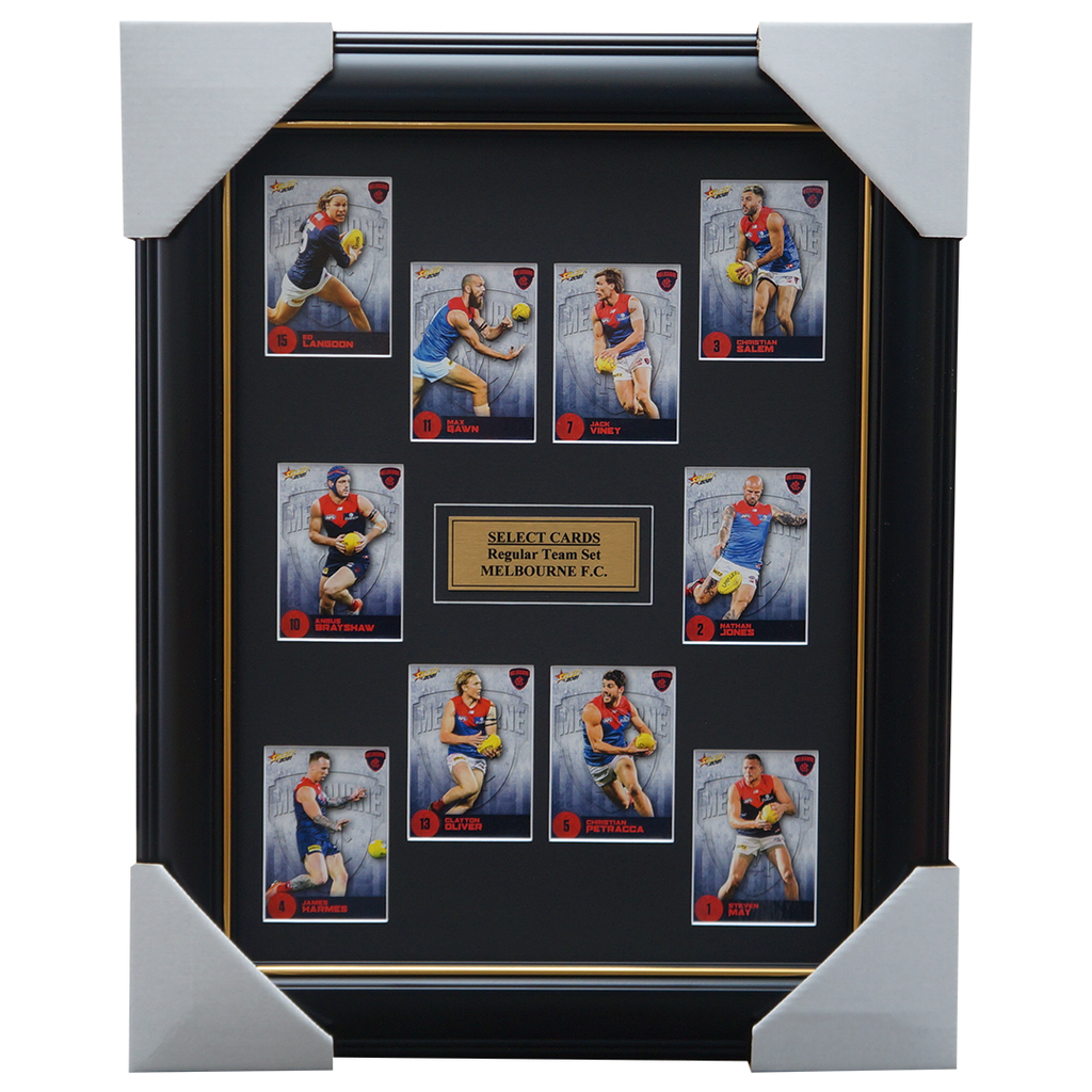 Melbourne 2021 AFL Select Team Card Set Framed Gawn Viney Jones - 4643