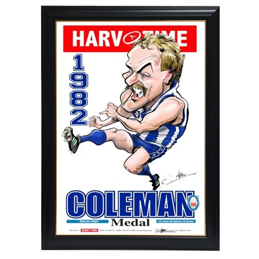 Malcolm Blight, 1982 Coleman Medallist, Harv Time Print Framed - 4313
