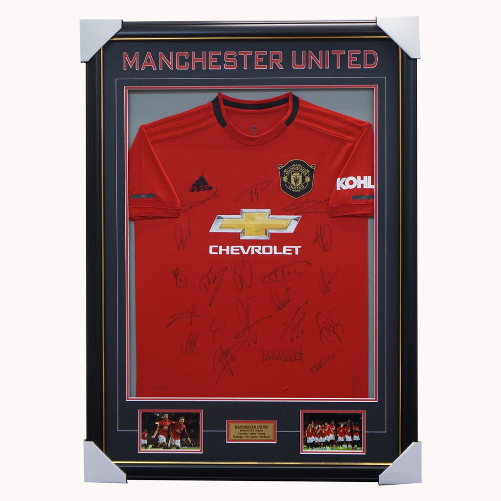 Manchester United Signed 2019/20 Team Jersey Framed Pogba Rashford Matic - 3587