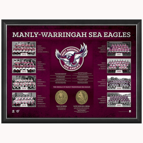 Manly Sea Eagles the Historical Series Montage Print Framed Official NRL - 1837