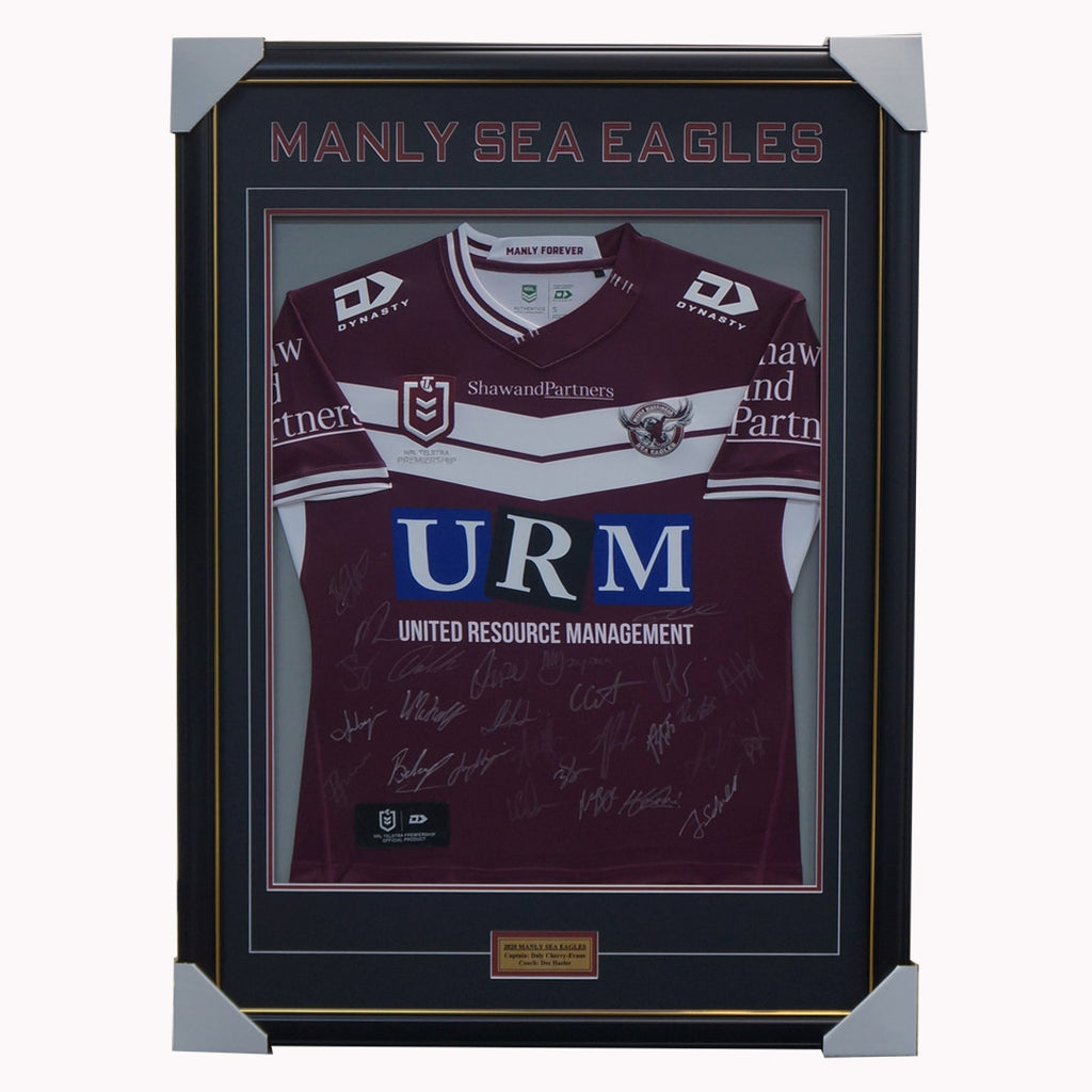 Manly Sea Eagles 2020 Signed Official Nrl Team Jersey Framed - 4439