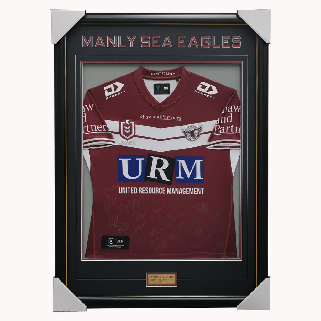 Manly Sea Eagles 2021 Signed Official NRL Team Jersey Framed - 4487