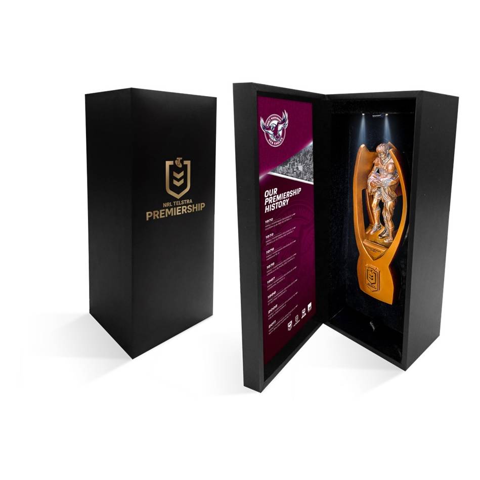 Manly Warringah Sea Eagles Premiership History Official Replica NRL Mini Trophy in Box - 4759