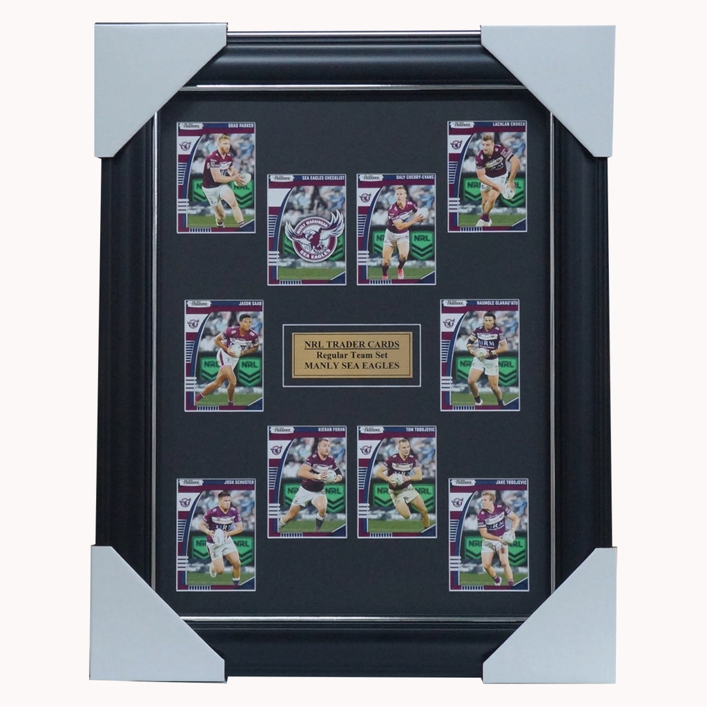 2022 NRL Traders Cards Manly Sea Eagles Team Set Framed Tom Trbojevic - 5095